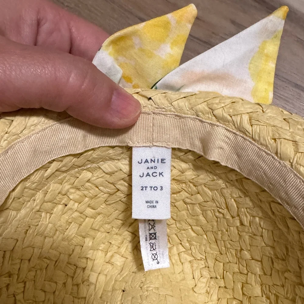 Janie and Jack pineapple straw hat